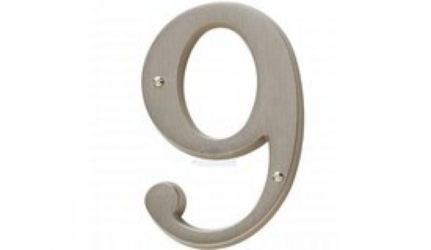 Baldwin Hardware - #9 House Number in Satin Nickel - ( BAL-93869 )