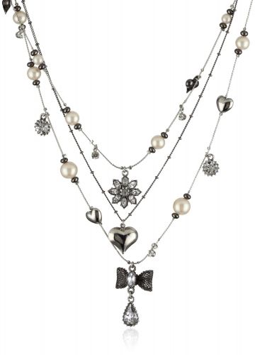 Betsey Johnson "Iconic Mesh Bows" Mesh Bows Illusion Necklace