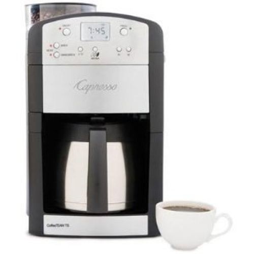 Capresso 465 CoffeeTeam TS 10-Cup Digital Coffeemaker with Conical Burr Grinder and Thermal Carafe