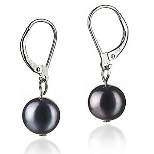 PearlsOnly Kaitlyn Black 8-9mm A Freshwater Pearl Earring Set