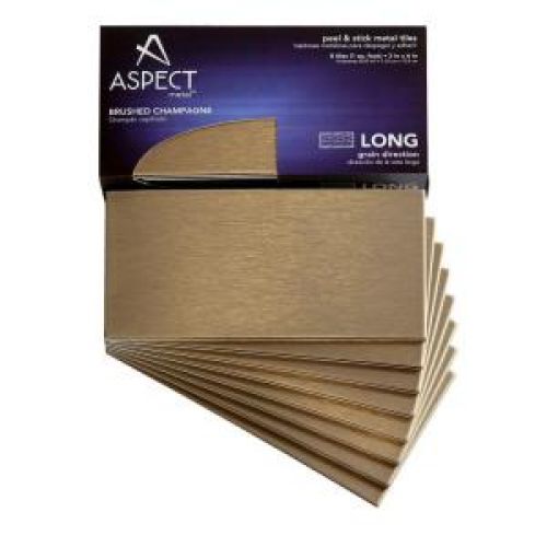 Aspect 3 in. x 6 in. Champagne Long Grain Backsplash Tiles (8-Pack)