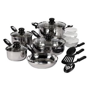 Everyday Kitchen 15-pc. Stainless Steel Cookware Set