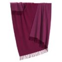 Zambaiti Joy Lambswool Fringed Reversible Throw, Burgundy