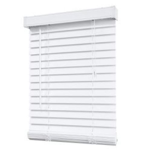 Home Decorators Collection White Faux Wood Blind, 2" Slats