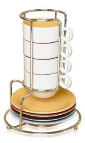 Imusa Stackable Capuchino Set, 8 Piece, Terra