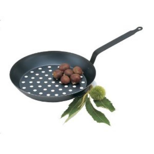 Paderno Black Carbon Steel 11 Inch Chestnut Pan