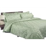 Gramercy Park Circle Jacquard 300 Thread Count Easy Care King Duvet Cover Set, Sage