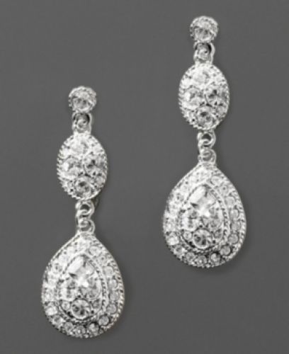 Givenchy Earrings, Crystal Linear Teardrop