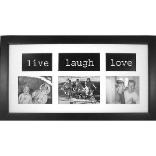 North American Enclosures 1468-3136 Single Mat Picture Frame with Live Laugh and Love Detail, Black, 22 by 26-Inch