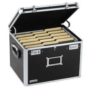 Vaultz Locking Chest, Letter/Legal, 17-1/2 x 14 x 12-1/2 Inches, Black (VZ01008)