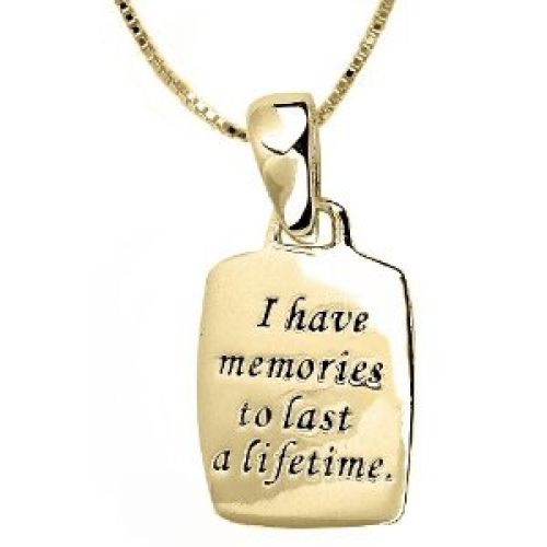 14k Yellow Gold Plated Sterling Silver "Grandma, Because Of You, I Have Memories To Last A Lifetime" Reversible Pendant, 18"