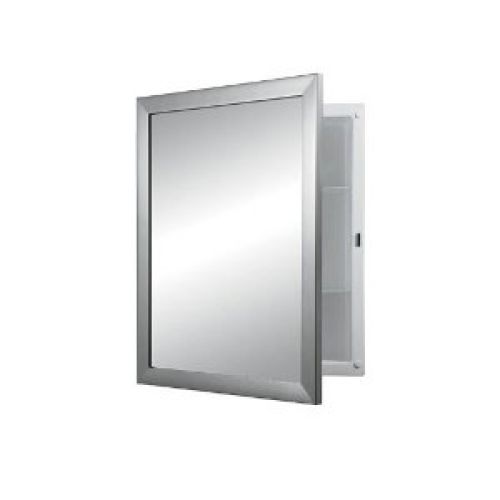 NuTone 781005 Hudson Framed Medicine Cabinet, Satin Chrome, Recessed Mount, 14" X 18"