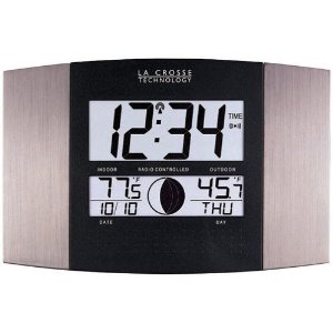 La Crosse Technology WS-8117U-IT-AL Atomic Wall Clock with Indoor/Outdoor Temperature