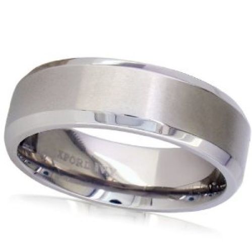 7mm Beveled Edge Comfort Fit Titanium Wedding Band