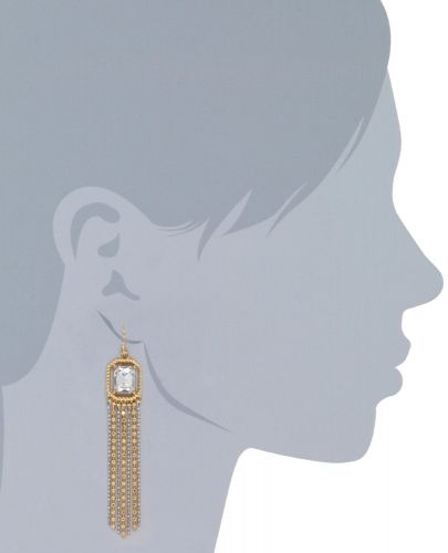 ABS By Allen Schwartz "Cruise Control" Gold Tone Fringe Earrings