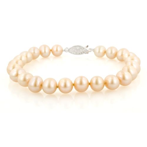 Champagne Freshwater Cultured A Quality 6.5-7mm Pearl Bracelet, 7"