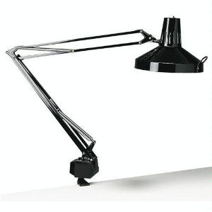 LEDL445BK - Professional Fluorescent/Incandescent Swing Arm Clamp-On Lamp