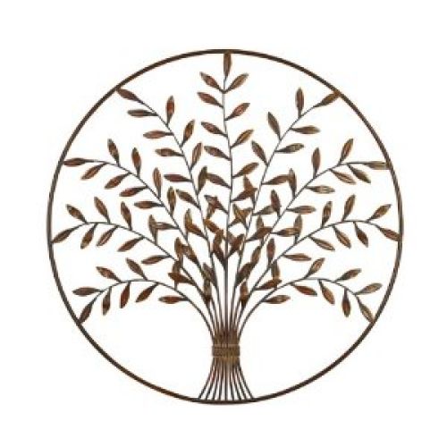 Tree of Life Circle Framed Metal Abstract Wall Art