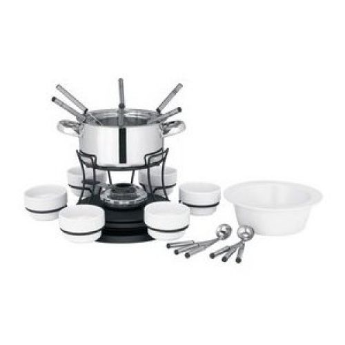 Trudeau 24-Piece Stainless-Steel Lazy Susan 40-Ounce Fondue Set