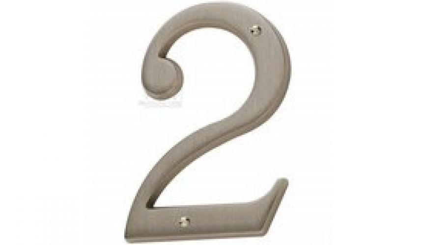 Baldwin Hardware - #2 House Number in Satin Nickel