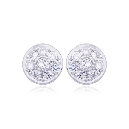 Sterling Silver Round Cubic Zirconia Stud Earrings