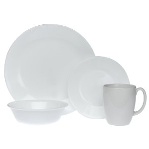 Corelle Livingware Winter Frost 16-Piece Dinnerware Set, Service for 4